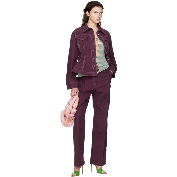 NWT! Stine Goya Purple Denim Belted Jacket, Organic Cotton, Size Small - Picture 2 of 16